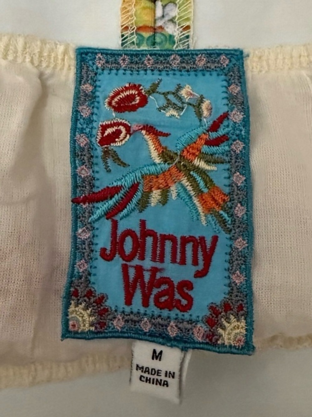 Johnny Was Cream Maxi Skirt with Multicolor Floral Border - Picture 6 of 7